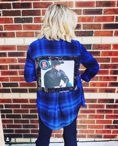 Flashy Flannels ADD ON. Turn your distressed flannel listed on our site into a FLASHY FLANNEL ORDER. ***READ DESCRIPTION***