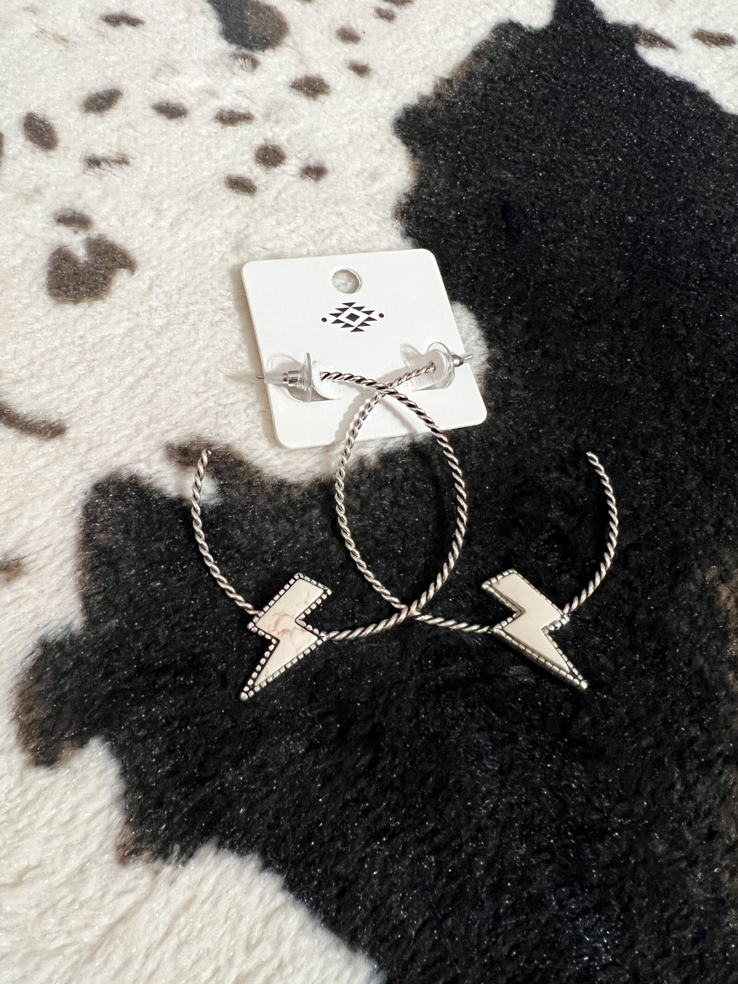 Lightening Bolt Hoop Ear rings