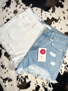 Rebecca Color Block Denim Shorts